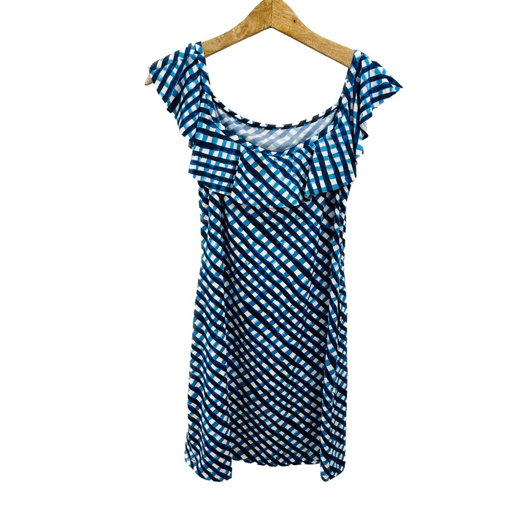 Tommy Bahama Harbour Island Spa Dress small azure blue check gingham NWT - Picture 3 of 11